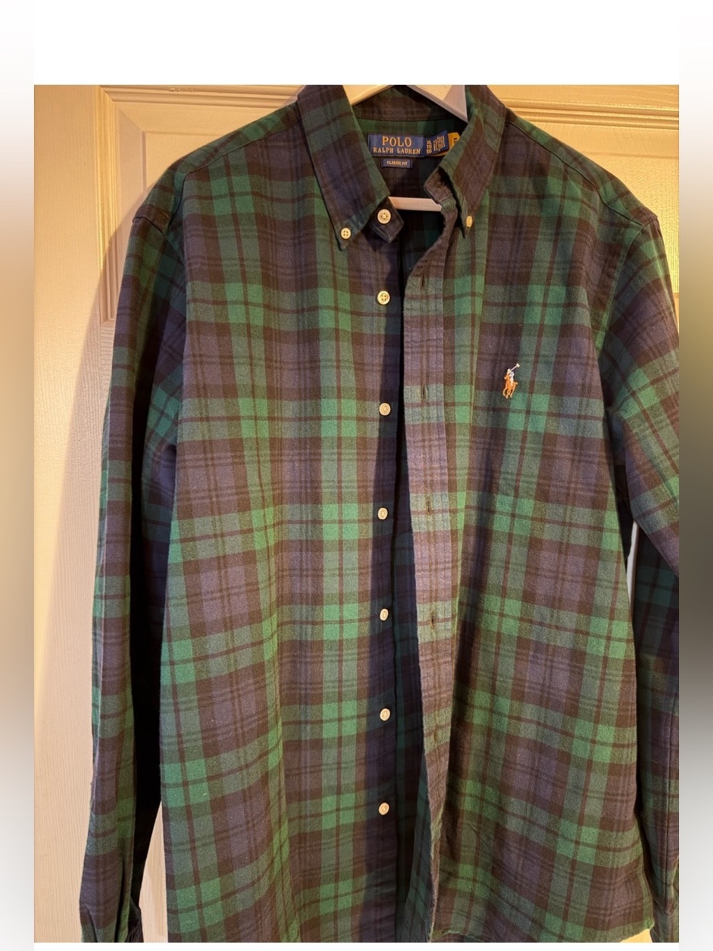 Ralph Lauren Green and Blue Plaid Button-Down Shirt